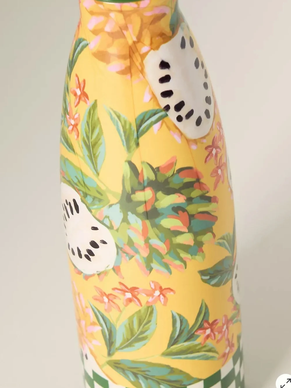 Farm Rio x Anthropologie Tropical Print Water Bottle With Box in Yellow Green